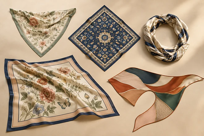 custom shapes of silk scarves - 1