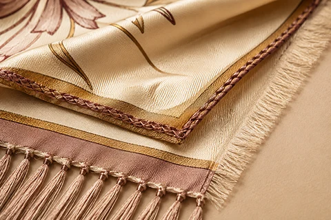 fringed and special edges of silk scarf - 2
