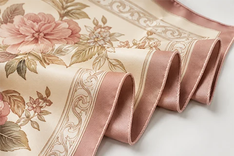 hand-rolled edge of silk scarf - 2