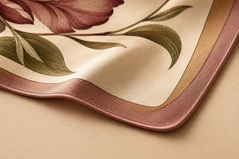 machine-rolled edge of silk scarf - 2