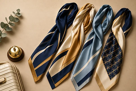 silk scarves for airlines and hospitality - 1