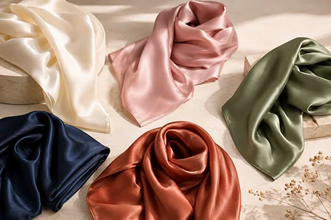 solid-color silk scarves - 11