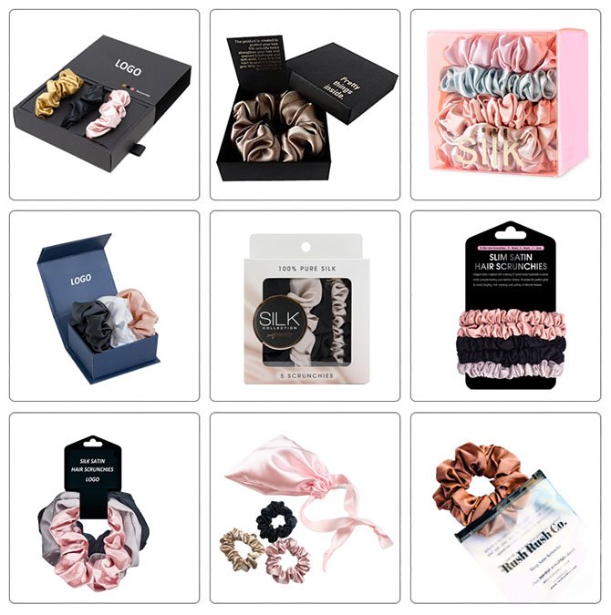 Custom packaging direction for a private label silk accessories range