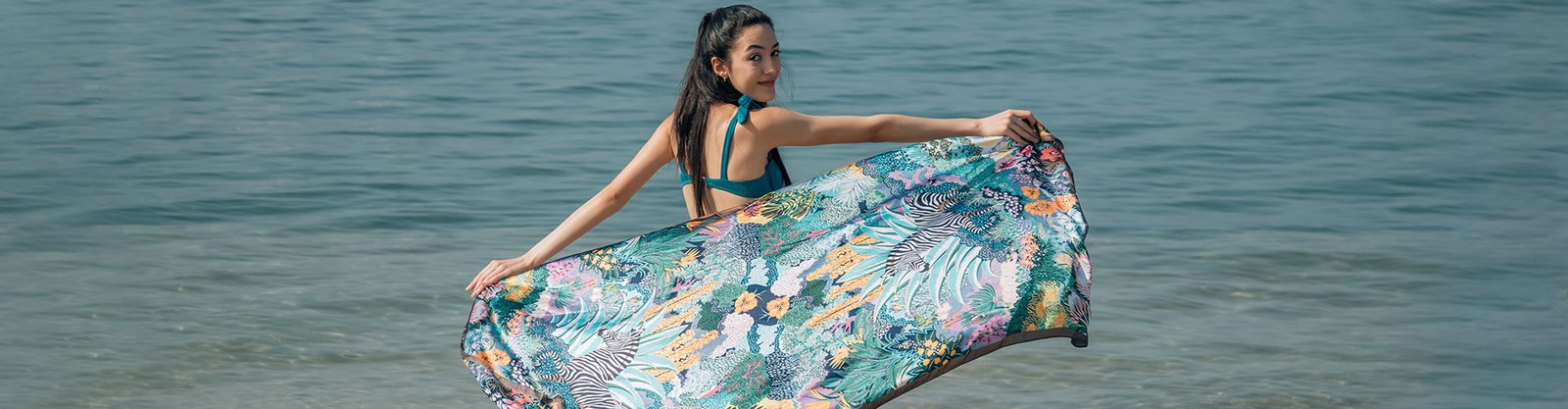 Custom printed sarong scarves for resortwear and private-label collections