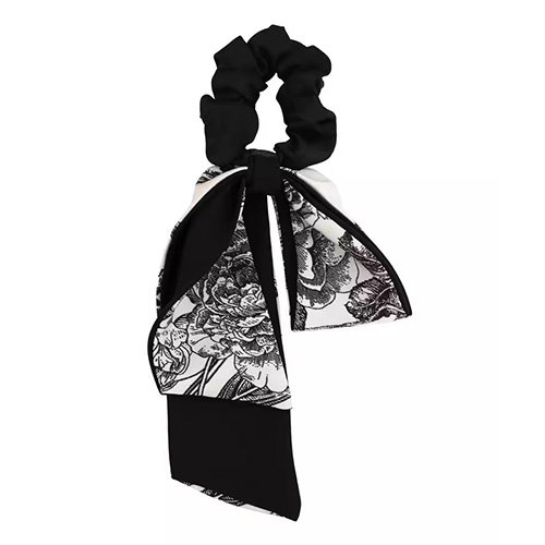 Silk scrunchie with a twilly detail for a custom collection