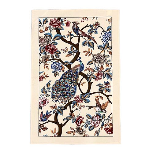 Printed cotton-linen blend tea towels for branded product programs
