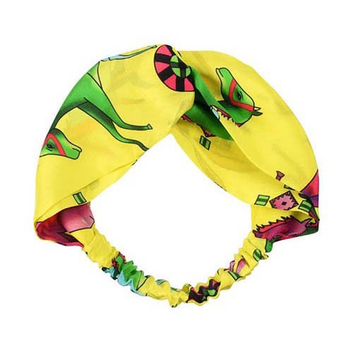 Custom printed silk headband with branded artwork