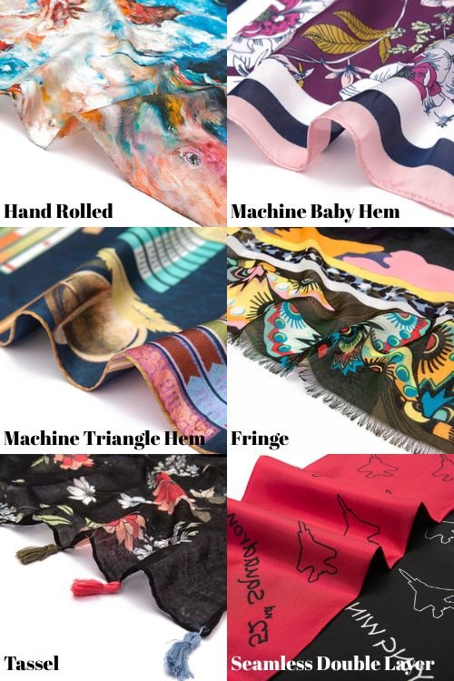 custom scarf hemming Custom school scarf hemming and edge finishing