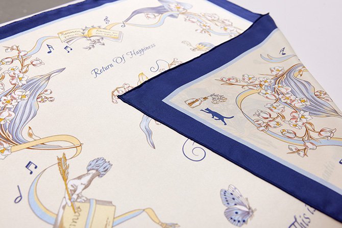 double sided wedding silk scarf Double-sided printed silk scarf for a wedding project