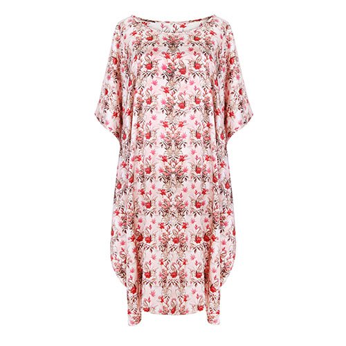 Floral print silk kaftan direction for a custom fashion range