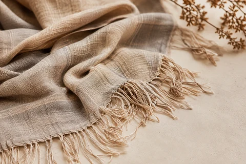 fringe-scarf-edge-detail Fringe edge detail for a museum scarf collection