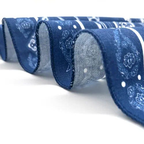 Overlock hem edge finish on a custom bandana