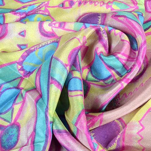 Printed silk crepe de chine fabric for custom product development
