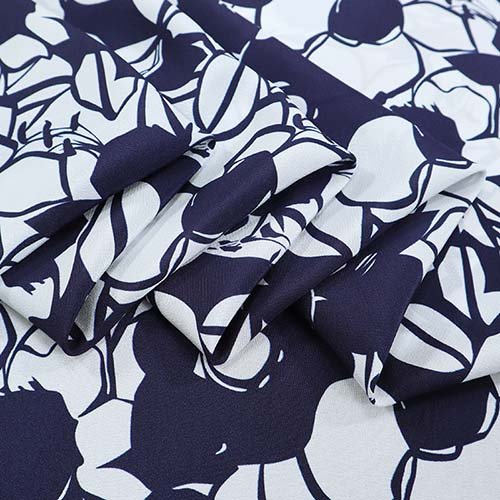 Printed silk crepe de chine fabric for custom repeat and placement artwork