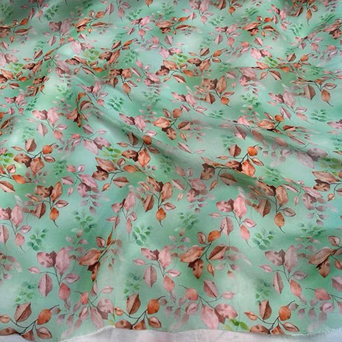 Printed silk georgette fabric for custom repeat and placement artwork