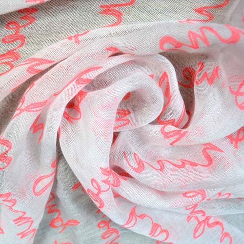 Printed silk modal blend fabric for custom textile programs