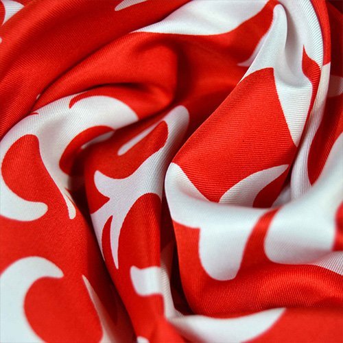 Printed silk twill fabric for custom repeat and placement artwork
