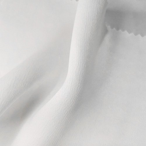 Printed viscose satin fabric for a smooth drape direction