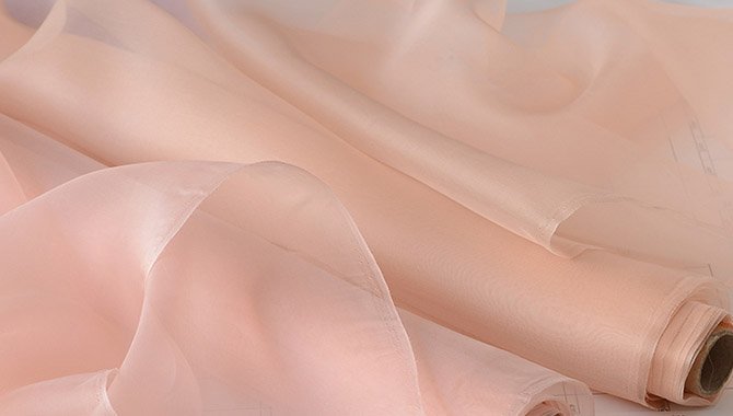 Silk organza fabric transparency and crisp structure