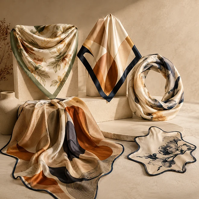 triangle-diamond-custom-scarves Custom scarf shapes for distinctive museum merchandise