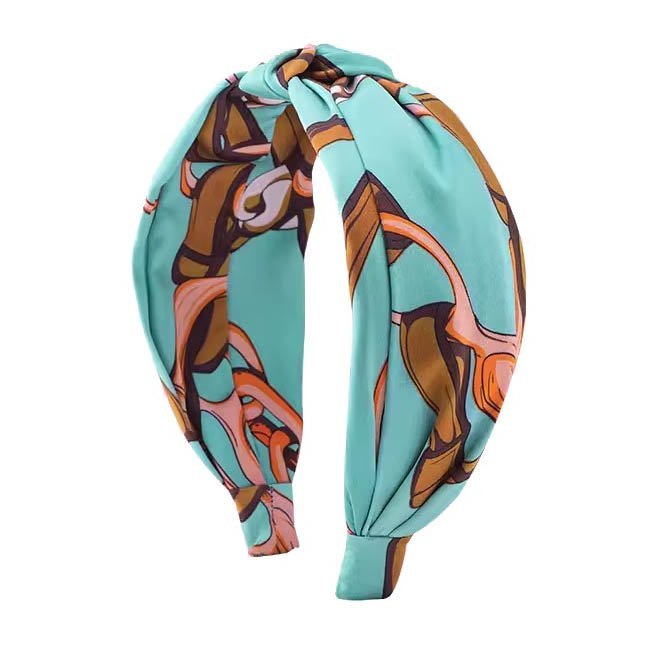 Wide knot silk headband direction for a custom accessory range