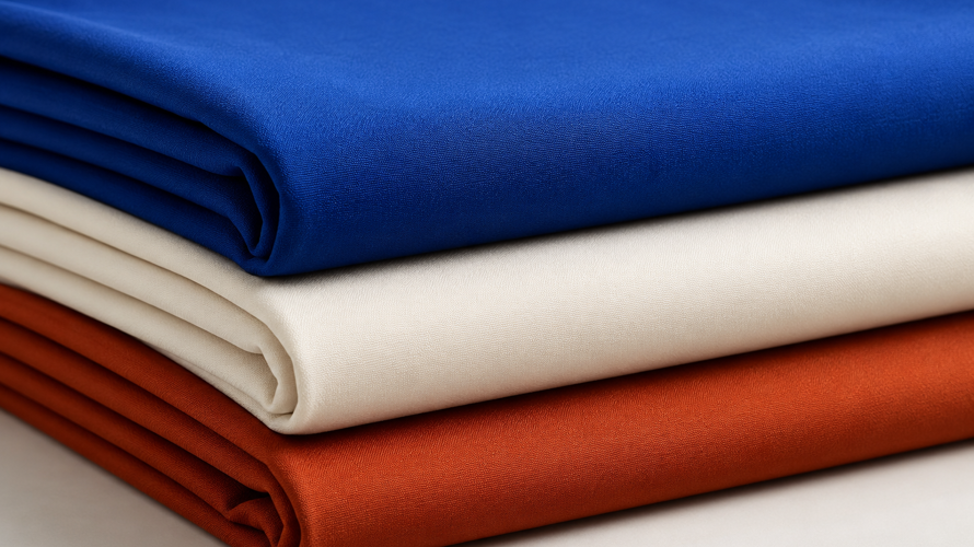 Polyester shrinkage test with marked fabric swatches, heat-care setup, ruler and before-and-after textile samples