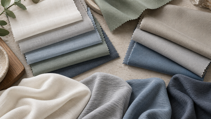 Lyocell woven, lyocell knit, TENCEL branded and lyocell blend swatches compared by construction