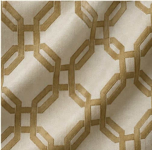 Geometric fabric pattern swatch with a structured chain repeat