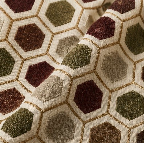 Honeycomb fabric pattern swatch with hexagonal cells