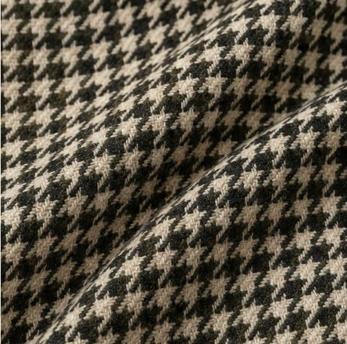 Houndstooth fabric pattern swatch with broken two-tone checks