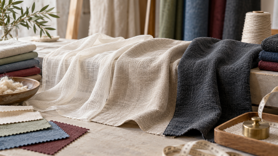 fabric weight gsm guide types Light, medium and heavy fabric swatches compared by drape, opacity, structure and GSM notes