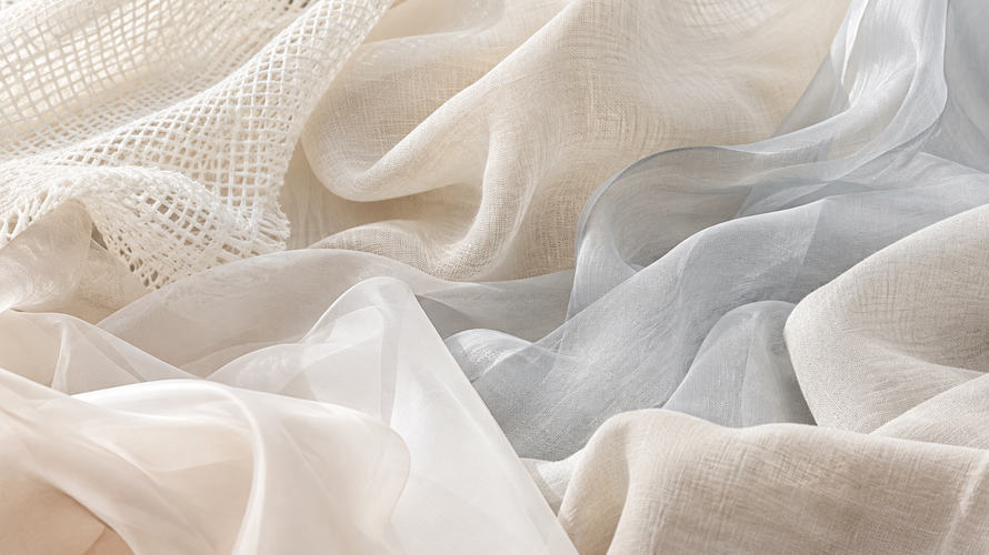 Airy linen cotton voile silk chiffon modal and open-weave fabrics
