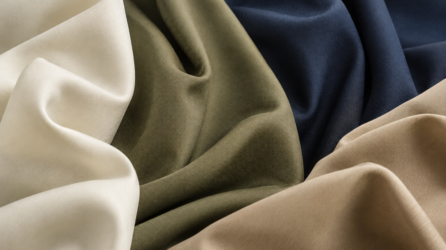 Pongee fabrics in silk-like matte polyester and blended qualities