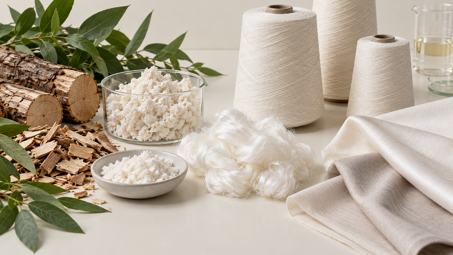 rayon fibre process Plant cellulose, regenerated rayon fibres, yarn and finished fabrics arranged for comparison