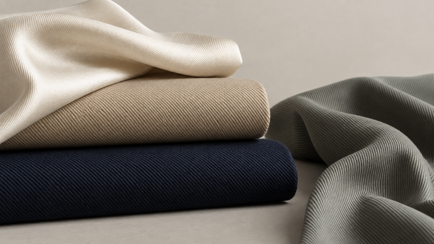 Loom weaving twill fabric with warp and weft yarns