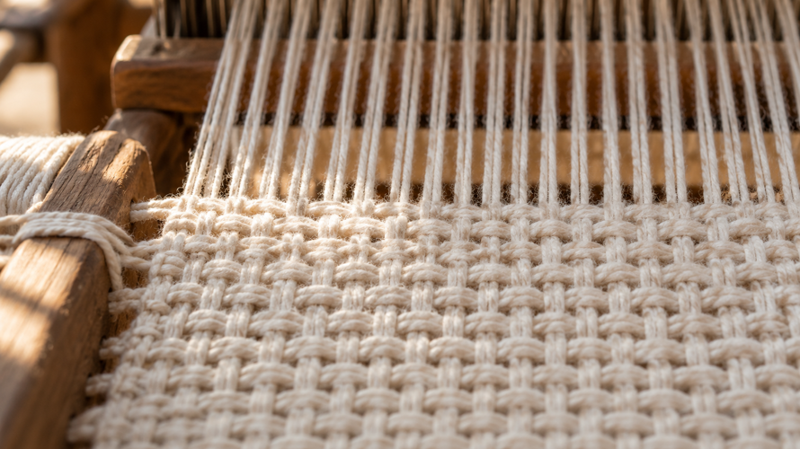 Cotton percale development with combed yarn, plain-weave loom, dyed cloth and finished swatches