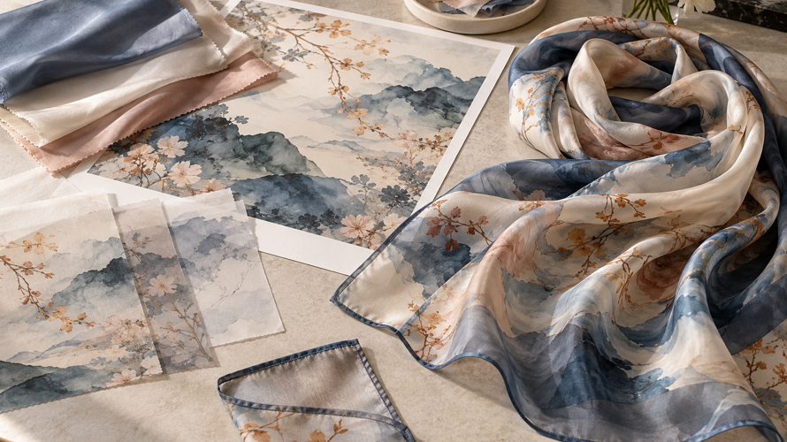 what is cupro fabric development Custom cupro scarf development with fluid drape samples, print strike-off, colour cards and finished hem approval