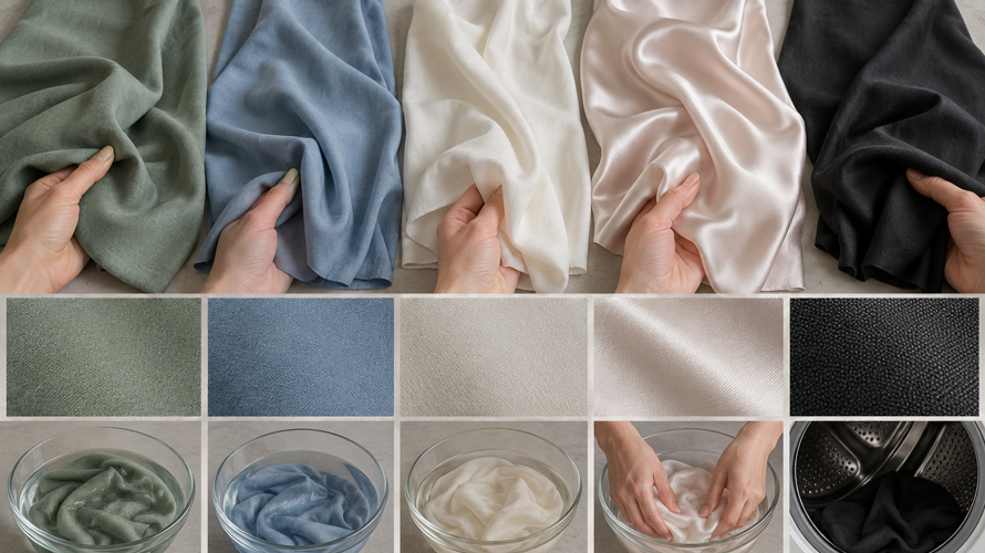 what is lyocell fabric types Lyocell twill, plain weave, knit, blend, TENCEL-branded and printed fabric swatches compared by hand