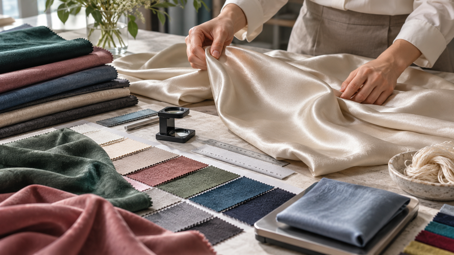 what is polyester satin fabric buyer checks Polyester satin buyer checks with sheen, snag, drape, colour, weight and care samples
