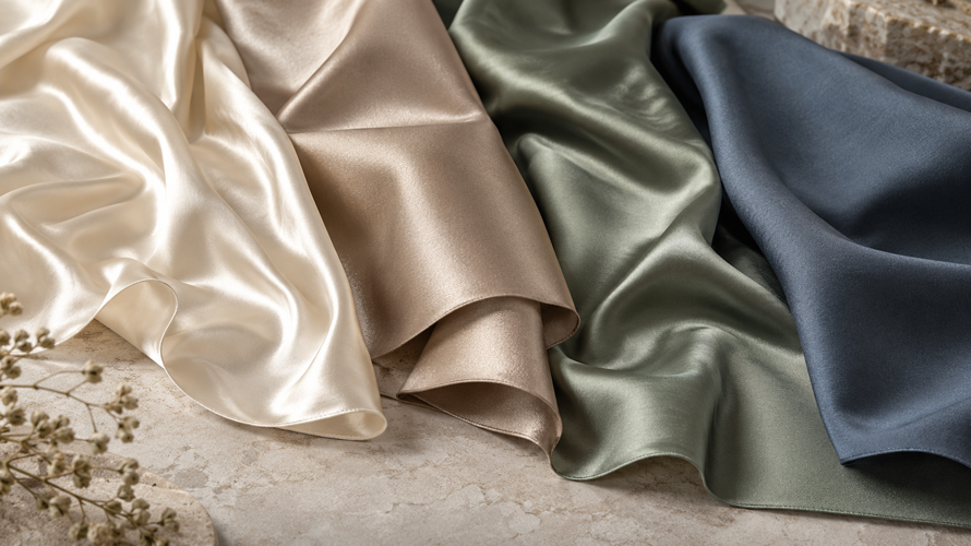 what is polyester satin fabric types Polyester satin qualities including lightweight charmeuse, duchess satin, stretch satin and matte satin